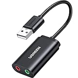 UGREEN Scheda Audio USB Esterna Adattatore Jack 3,5mm per Cuffie Microfono Stereo Casse Adapter Aux Compatibile con Windows PC, PS5/4, Macbook, Linux, Altoparlanti, Amplificatore