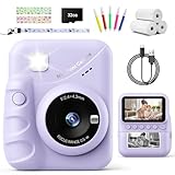 TIATUA Macchina Fotografica Bambini Istantanea, 3.0 Pollici 48MP Fotocamera Digitale Bambini con 32GB Scheda & Papier Photo, Regalo di Natale per Bambini dai 3-12 Anni