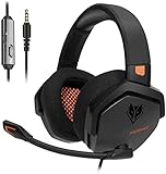 NUBWO Cuffie Gaming per PS4, PS5, PC, Xboxone, Cuffie con Microfono Over-Ear con Cancellazione del Rumore per Computer Portatili NS Games - Arancio