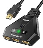 Switch HDMI 4K, Sdoppiatore HDMI Alluminio HDMI Splitter 3 In 1 Uscita con Telecomando, HDMI Switch Supporta 4K 3D 1080P Full HD HDCP per PS5/PS4/ PS3/HDTV/Xbox/Blu-Ray/DVD Player/Fire Stick