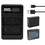 2 pezzi 1720mAh BLH-1 BLH1 Batteria per fotocamera con doppio caricabatterie per fotocamere digitali Olympus EM1 MARK II EM1-2 EM1 Mark 2