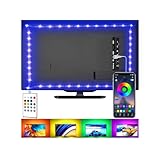 Striscia di luci LED per TV, kit di retroilluminazione TV USB con telecomando, controllo APP sincronizzazione con musica, 5050 RGB Smart LED Bias Illuminazione per HDTV, PC (2 m per TV da 32 '-60')