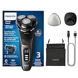 Philips rasoio elettrico serie 3000 - Rasoio elettrico Wet&Dry per uomo, tecnologia SkinProtect, colore Deep Black, rifinitore a scomparsa, supporto di ricarica, astuccio da viaggio (modello S3342/13)
