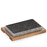 kela hot stone con piatto da portata, griglia in pietra, bistecchiera in pietra lavica 24 x 16 x 4 cm, griglia in pietra calda, COUNTRY