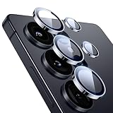 ESR Protezione per l'obiettivo della fotocamera per Samsung Galaxy S25 Ultra, Protezioni individuali in vetro temperato ultra-sottile resistente ai graffi con bordi in alluminio, 1 Set, Nero