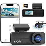 SIGRILL Dash Cam Auto 4K+1080P, Scheda 64GB Inserita, WiFi Telecamera per Auto, Super Dashcam con Visione Notturna, Modalità Parcheggio 24H, Sensore G, Dash Cam per Auto con Registrazione in Loop