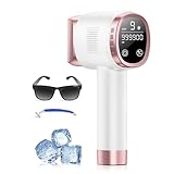 Epilatore Luce Pulsata con Funzione di Raffreddamento a Ghiaccio,Schermo LCD Touch,Modalità di Scorrimento Automatico,Epilatore a Luce Pulsata per Donne e Uomini,Viso, Ascelle,Bikini,Corpo, Rosa
