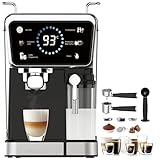 KB ELEMENTS Macchina portafiltro - One Touch Cappuccino/Latte Macchiato 3 in 1 Polvere Espresso Capsule Caffè e Cialde Caffè Macchina Portapasta Ulka Pompa Made in Italy Macchina Espresso 20 Bar 204CB