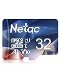 Netac 32Go Scheda Micro SD, Scheda di Memoria A1, U1, C10, V10, FHD, 600X, UHS-I Velocità fino a 90/10 MB/sec(R/W) Micro SD Card per Telefono, Videocamera, Switch, Tablet