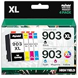 Sqwekd 903 XL Cartuccia di Inchiostro Compatibile Per HP 903 903XL per HP OfficeJet 6950 6960 per OfficeJet Pro 6960 OfficeJet Pro 6970 All-in-One Stampante (Nero, Ciano, Giallo, Magenta, 4-Pack)
