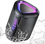 aowoka 2025 Cassa Bluetooth Portatili Senza Fili con Luce Led, Bluetooth 5.4, 24 Ore, Altoparlante Bluetooth Bassi Potente, Impermeabile IPX7, Speaker da Esterno per Viaggi, Sport, Feste, Ciclismo