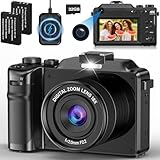 Macchina Fotografica 4K, 64MP 18X Fotocamera Digitale, 3'' Macchina Digitale Compatta Vlogging Camera con Scheda di Memoria da 32 GB Caricabatterie Lettore e 2 Batterie per Principianti