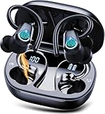 Cuffie Bluetooth Sport, 2024 Auricolari Bluetooth 5.3 Senza Fili con 4 Mic, 50 Ore Stereo Cuffie Wireless, IP7 Impermeabili Cuffiette Wireless, Auricolare con Ricarica Rapida USB-C, Nero