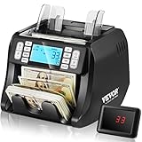 VEVOR Macchinetta Contasoldi, Conta Banconote con Rilevamento di Banconote Contraffatte UV, MG, IR e DD, Contatore di Banconote Contasoldi con Modalità Aggiungi e Batch, Ampio Display LCD