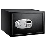 Amazon Basics Cassaforte in acciaio con Serratura con tastiera digitale, 34 litri, 43 x 37 x 27 cm (larghezza x profondità x altezza), per custodire denaro, contanti, gioielli, documenti, nero