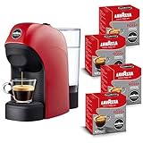 Lavazza A Modo Mio, Macchina Caffé Espresso Tiny Con 64 Capsule Qualità Rossa Incluse, Macchinetta A Capsule Per Un Caffè A Casa Come Al Bar, 1450 W, 0.75 Litri, Colore Rosso