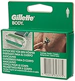 Gillette Rasoio per il corpo da uomo, 4 lamette per il corpo a tripla lama