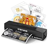 Crenova Plastificatrice A4 a Caldo e Freddo con 10 Pouches, Senza Bolle, Ideale per Casa e Ufficio (Nera)