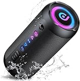 Cassa Bluetooth Portatile 30W, Potente Altoparlante Bluetooth, Doppio basso driver, 30 Ore di Autonomia, IP7 Impermeabile Speaker Bluetooth, RGB Luci, TWS Accoppiamento, AUX, TF Scheda, Nero