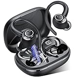 Cuffie Bluetooth Sport, Auricolari 5.4 con Mic Stereo, Cuffie Wireless con Ricarica Rapida USB-C, Cuffiette Doppio Display LED, IP7 Impermeabili Auricolare, 48H, Cuffie Senza Fili Corsa Running, Nero
