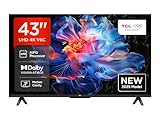 TCL 43V6C Smart TV LED Direct da 43', HDR 4K, con tecnologia Google TV (Dolby Audio, Motion Clarity, compatibile con Google Assistant e Alexa)