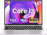 2025 PC Portatile Gaming 16GB RAM 512GB 1TB SSD Espansione Core i3 (fino a 3,2Ghz) Notebook 16 Pollici Computer Portatile 1920 * 1200 IPS UHD 5G WiFi con mouse & adesivi per tastiera Italiana-Argento