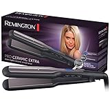 Remington Piastra per Capelli - Larga: Piastre extra larghe da 45 mm: Specifica per capelli spessi, crespi, ricci e molto lunghi - Display LCD, 150-230°C, piastra per capelli Pro-Ceramic Extra S5525