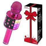 Fede Microfono Karaoke Bluetooth per Bambini, Regalo 4 5 6 7 8 9 10 11 Anni, Giocattoli 3 5 6 8 11 12 13 14 Anni, Giochi 3 4 5 6 7 8 9 10 Anni
