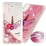 COTDINFOR pour Samsung Galaxy A10 Custodia Silicone Design Ultrasottile Bling Glitter Flowing Liquido Quicksand Cute TPU Bumper Custodia per Samsung Galaxy A10 Sleeping Beauty Unicorn XYLS.
