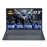 PC Portatile 17,3 pollici, 13a Gen Twin Lake N150 (fino a 3,6 GHz), RAM 16 GB SSD 512 GB Notebook, Win 11 Pro Laptop Tastiera completamente retroilluminata Computer Portatile Webcam Touchpad Scheda TF