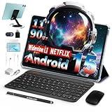 TECLAST P50Case Tablet 11 Pollici 90Hz Tablets Android 15, 2.0GHz Octa-Core, 12GB RAM+128GB ROM/TF 4TB/7000mAh/Widevine L1/GPS/BT5/OTG/Tablet con Tastiera+Custodia+Penna+Auricolari, 10 Accessori-2025