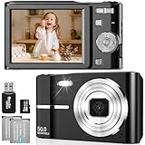 FAYIBUY Macchina Fotografica Digitale 50MP 1080P FHD, Zoom Digitale 16X, Ricaricabile, Scheda da 32GB, Nero