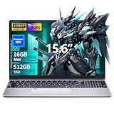 15,6 Pollici Portatile PC FHD Display, Processore Alder Lake N95 (4C/4T, fino 3,4 Hz) 16GB DDR4 RAM 512 GB SSD WiFi USB 3.0 HDMI BT Notebook Sblocco Impronta Digitale Tastiera Numerica Retroilluminata