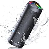 UOHHBOE Cassa Bluetooth Portatile Potente 30W Altoparlante Bluetooth 5.3 Accoppiamento TWS 24 ore Distanza di Connessione di 30m con Luce LED Colorate per Chiamata Vivavoce AUX per Esterno Festa