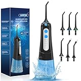 SURFOU Idropulsore Dentale Portatile Oral Idrogetto per Pulizia Denti, Professionale Elettrico Water Flosser Irrigatore Orale Doccia con Pulitore Getto Acqua, Idropulsore da Viaggio Idropulitore