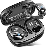 Cuffie Bluetooth Sport, 75 Ore Auricolari Bluetooth 5.4 con 4 ENC Mics, Stereo Cuffie Wireless Antirumore, IP7 Impermeabili Cuffiette Bluetooth con Display LED, Cuffie Senza Filo per Palestra/Running
