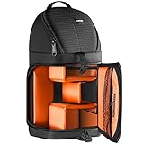 Neewer Borsa a tracolla per fotocamera professionale impermeabile antiurto e antistrappo custodia protettiva per partizioni per DSLR e fotocamere Mirrorless (interno Arancione)